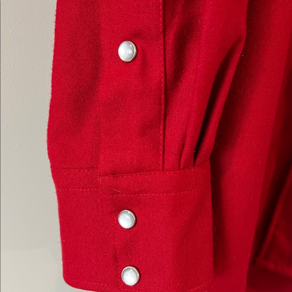 Pendleton - Vibrant Red Wool Shirt, Button Down - image 2